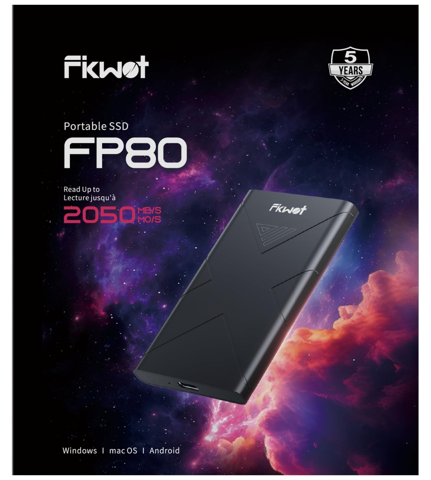 Fikwot FP80 SSD พกพา USB 3.2 Gen2x2