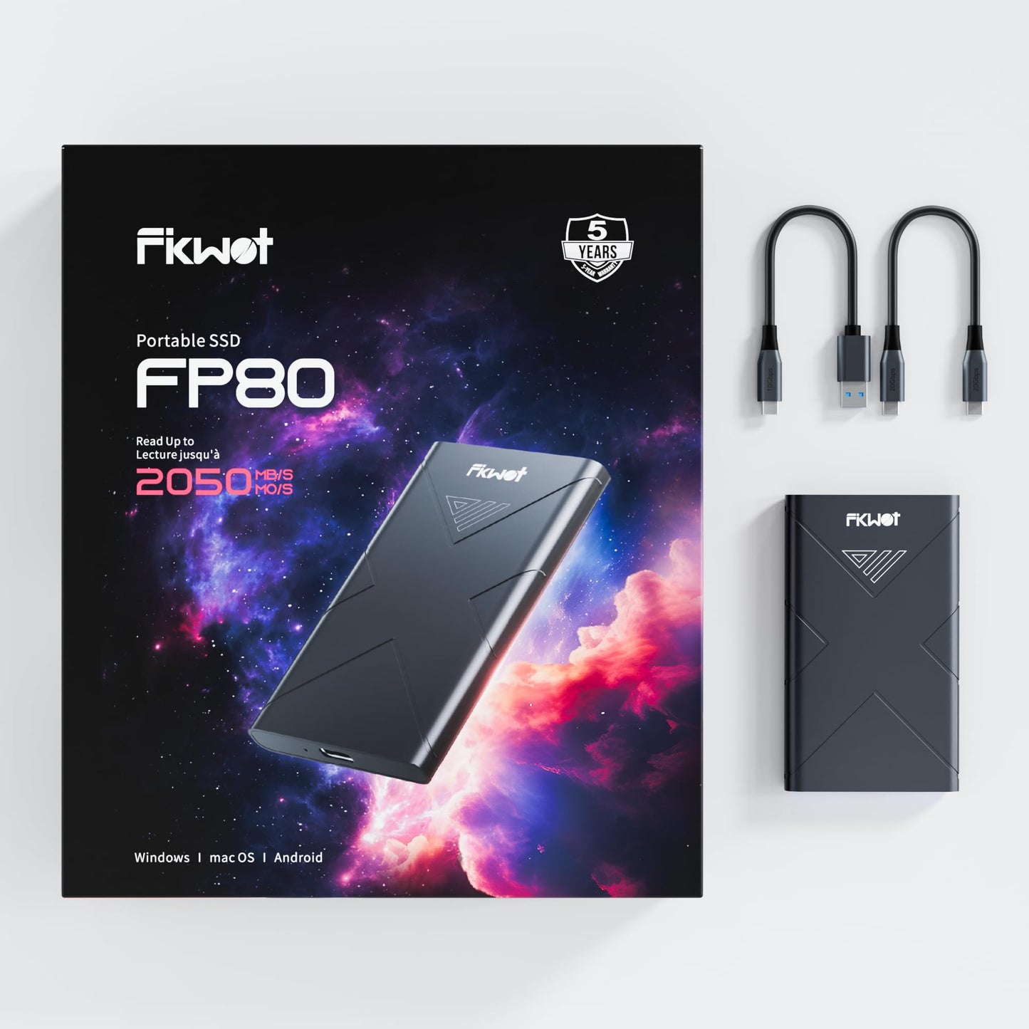 Fikwot FP80 SSD พกพา USB 3.2 Gen2x2