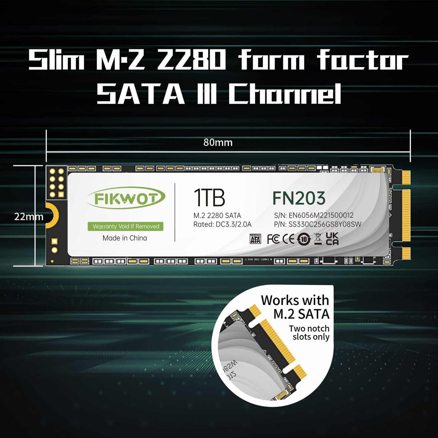 ฟิกวอต FN203 1TB M.2 SATA III SSD