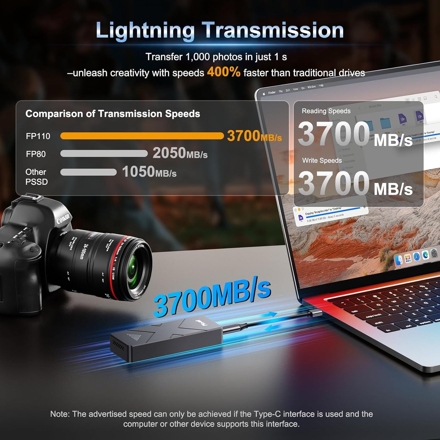 Fikwot FP110 Portable SSD USB4 40Gbps with Cooling Fan