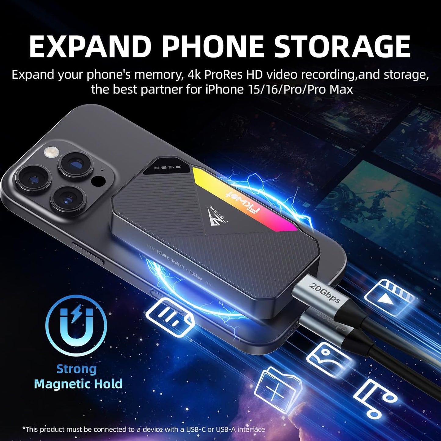 Fikwot FP107 Portable SSD USB 3.2 Gen2x2 20Gbps