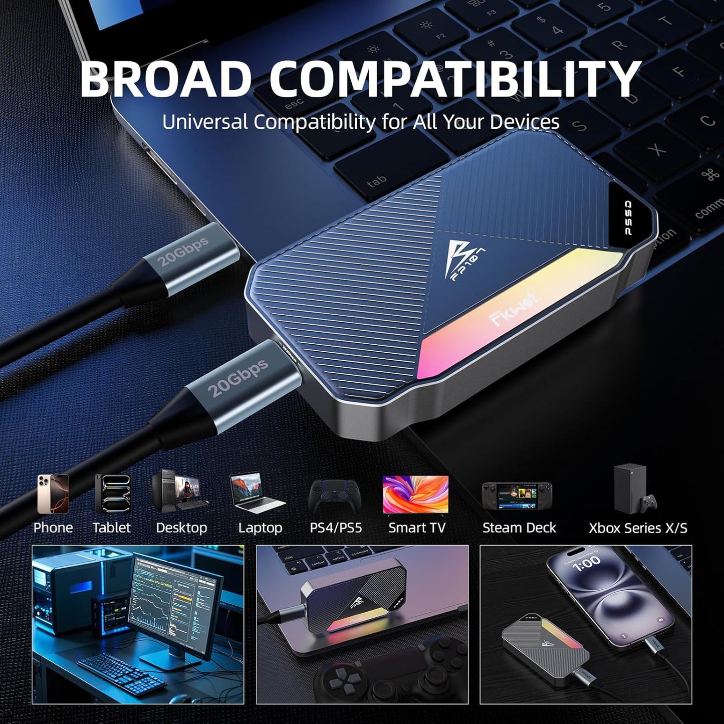 Fikwot FP107 Portable SSD USB 3.2 Gen2x2 20Gbps