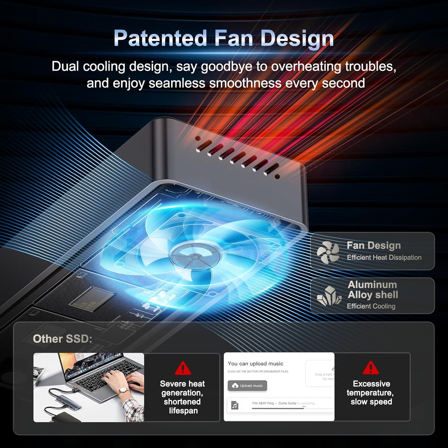Fikwot FP110 Portable SSD USB4 40Gbps with Cooling Fan