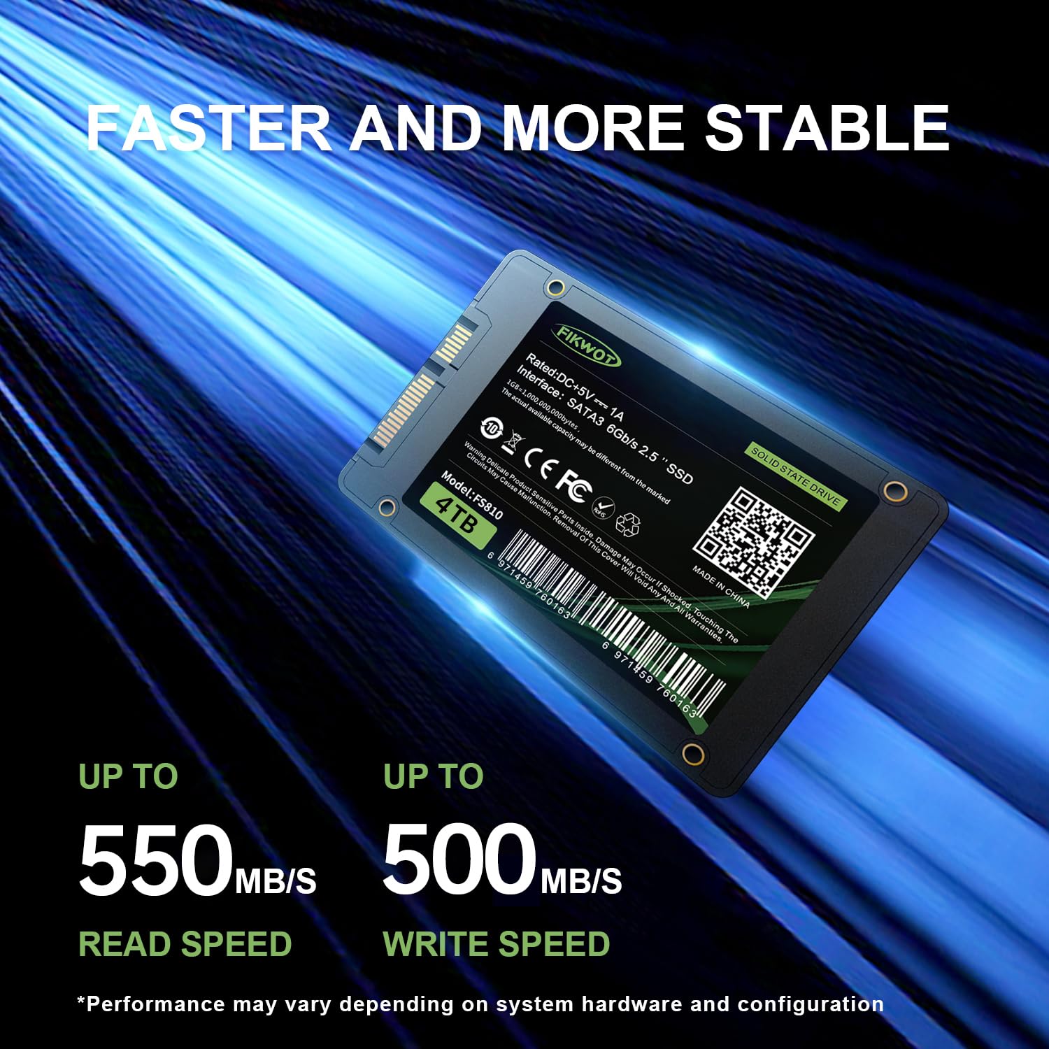 Fikwot FS810 Disque SSD Interne 500Go 2,5 Pouces - SATA III 6 GB/s