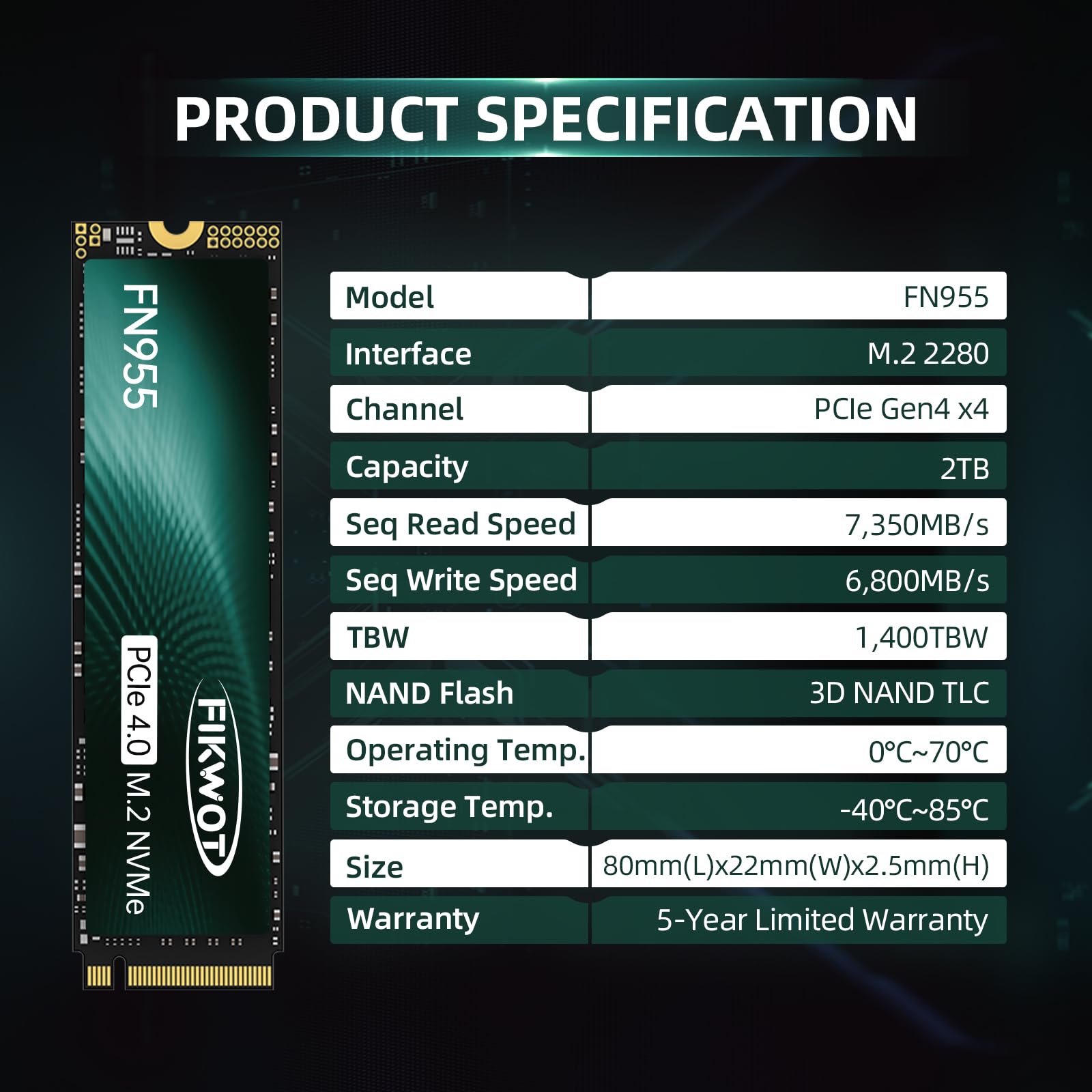 Fikwot FN955 M.2 2280 SSD PCIe Gen4 x4