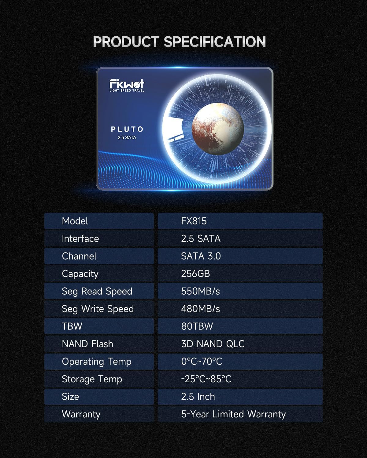 Fikwot FX815 2.5 Inch Internal SSD - SATA III 6Gb/s