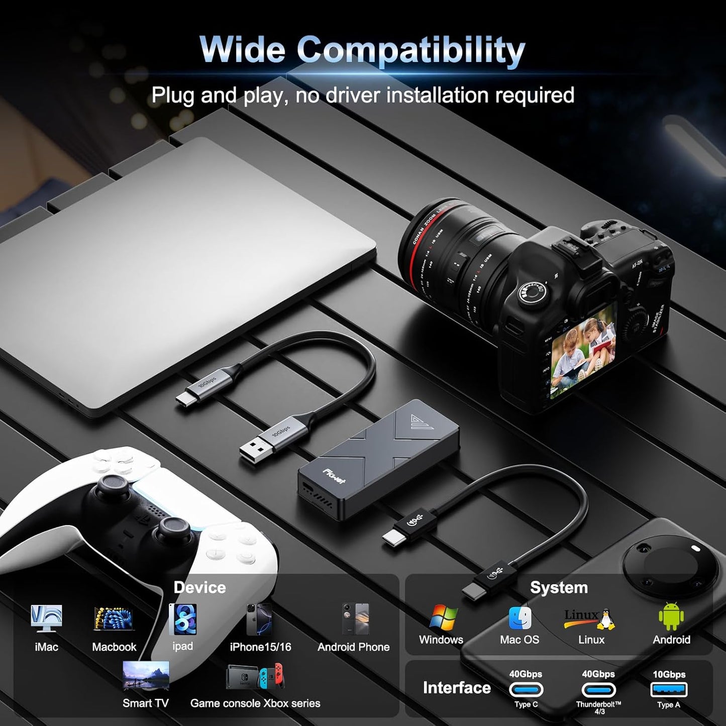 Fikwot FP110 Portable SSD USB4 40Gbps with Cooling Fan