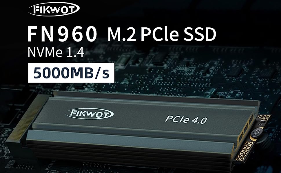  Fikwot FN970 2TB M.2 2280 PCIe Gen4 x4 NVMe 1.4 Internal Solid  State Drive with Heatsink - Speeds up to 7,400MB/s, Configure DRAM Cache,  Compatible PS5 Internal SSD : Electronics